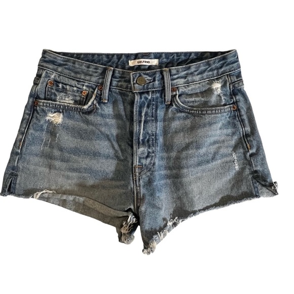 GRLFRND Cindy High Rise Button Fly Cut Off Denim Jean Shorts 27 Boho sexy - Picture 5 of 16